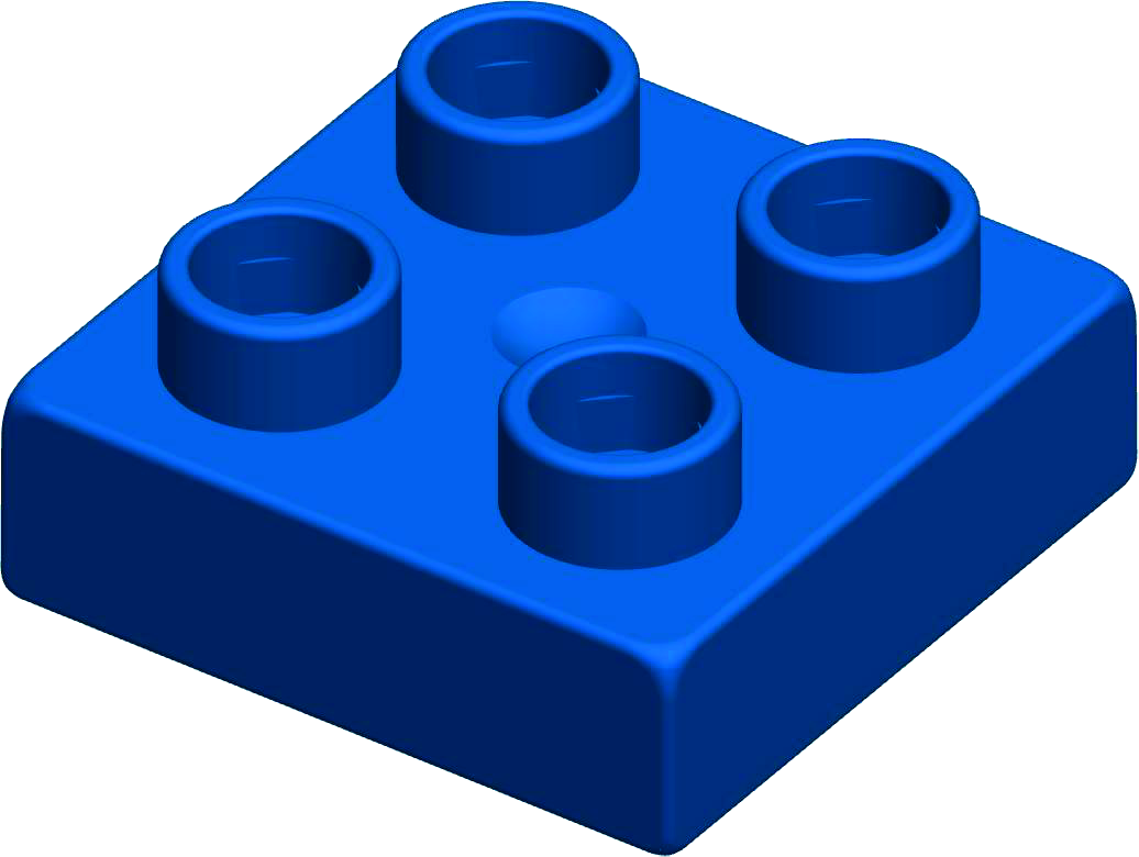 MATTONCINO UNICO PLUS 2X2 BASSO BLU