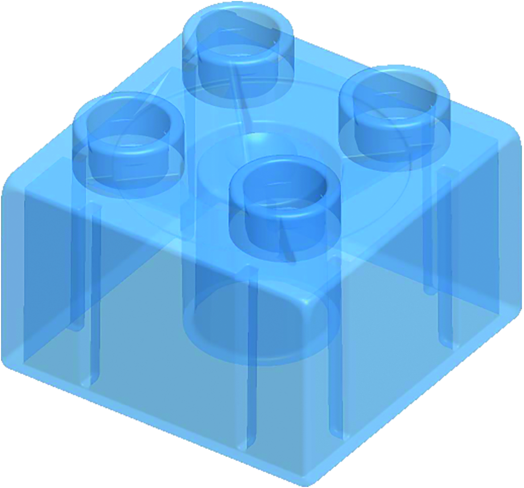 MATTONCINO UNICO PLUS 2X2 BLU TRASPARENTE