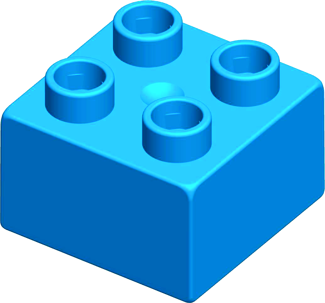 MATTONCINO UNICO PLUS 2X2 AZZURRO