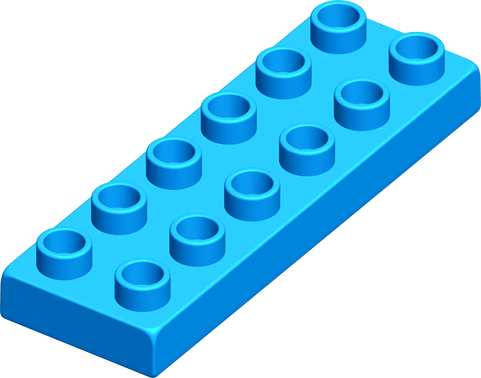 MATTONCINO UNICO PLUS 6X2 BASSO AZZURRO